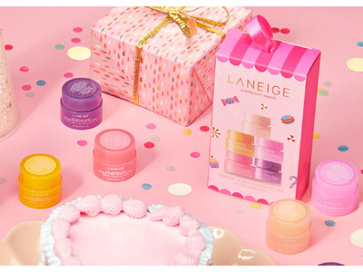 [LANEIGE]日本初登場のフレーバー“マンゴー”を含めたミニサイズ5種がアソートされたお菓子箱のようなホリデーBOX「リップスリーピングマスク スイートコレクション」が11月20日に発売！