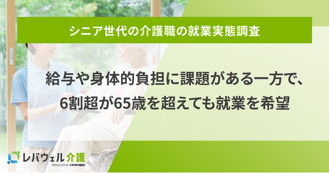シニア世代の介護職、給与や身体的負担に課題がある一方で、6割超が65歳を超えても就業を希望