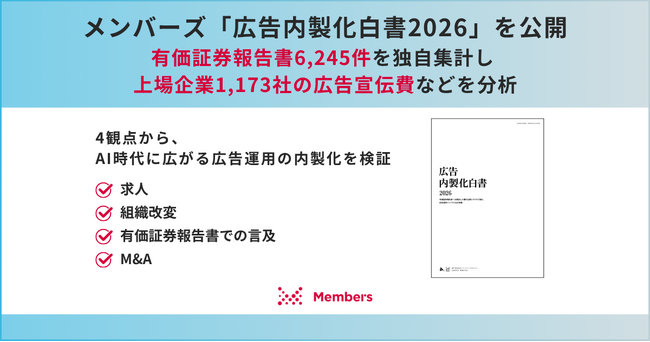 メンバーズ「広告内製化白書2026」を公開。有価証券報告書6,245件を