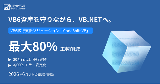 最大80%の工数削減を支援。VB6移行ソリューション「CodeShift VB」の