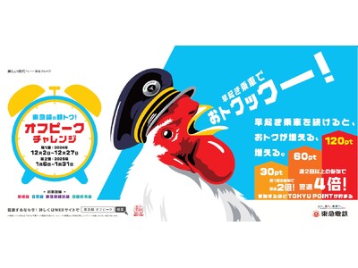 オフピーク時間帯の乗車でＴＯＫＹＵ　ＰＯＩＮＴがもらえる 「東急線の朝トク！オフピークチャレンジ」を２０２４年１２月２日（月）～２０２５年１月３１日（金）の期間限定で実施