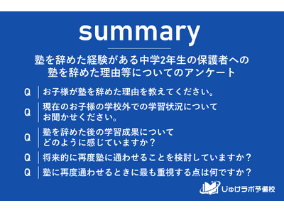 現中２の子どもが塾を辞めた理由ランキング！38.3％が通塾時間に不満、23.4％が費用対効果に不満