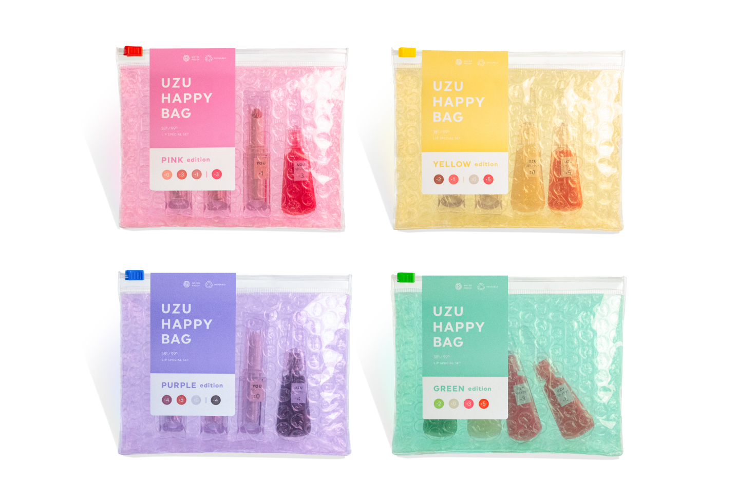 【UZU BY FLOWFUSHI】UZUのリップ製品がお得なセットになって数量限定で登場。『UZU HAPPY BAG 38℃ / 99°F LIP COLLECTION』