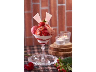 【キャンベル・アーリー】期間限定、福岡県産のブランドいちごを使用した「あまおうのクリスマスパフェ」をスタートします