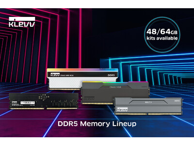 KLEVV、新しいノンバイナリ・大容量キットでDDR5ゲーミングメモリのラインナップを強化