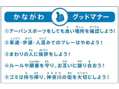 「かながわグッドマナー」でアーバンスポーツを楽しもう！普及啓発動画とリーフレットが完成しました！