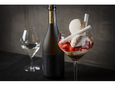 完全会員制パフェバー「Remake easy」、3月限定「桜と日本酒"コメノカジツ"の酒粕マカロンパフェ...