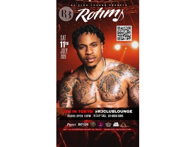 世界的人気Afrobeatsアーティスト「Rotimi」が来日。7月11日、東京・六本木「R3 CLUB LOUNGE」でスペシャルライブ開催