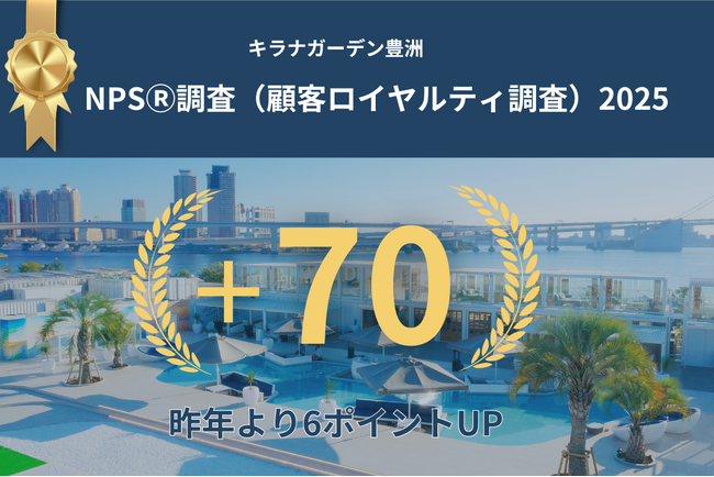 キラナガーデン豊洲が顧客ロイヤルティ調査にてNPS(R)スコア＋70と、昨年を6ポイント上回る高い満足度を獲得