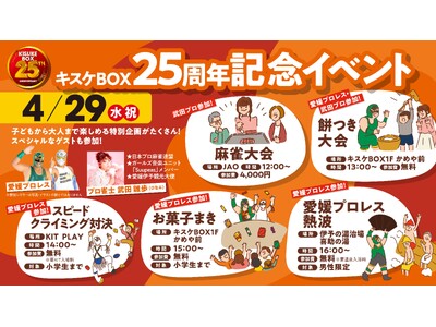 遊びと笑顔を届けて25年。キスケBOXが4月29日に25周年記念イベントを開催【愛媛県・キスケ株式会社】