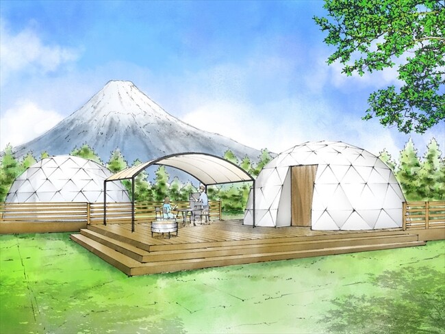 富士を臨む上質なアウトドアを気軽に楽しめるリゾート「PICA Fujiyama」ドームテント全面リニューアルコンセプトの異なるドームテント 4月1日オープン
