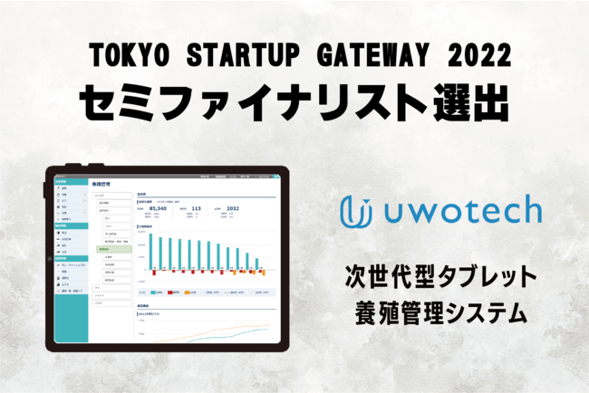魚類養殖の生産管理サービス「uwotech」が「TOKYO　STARTUP GATEWAY 2022」のセミファイナリストに選出