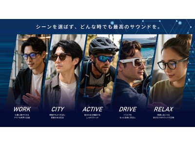 視覚と聴覚が交差する。次世代オーディオアイウェアBluetooth6.0対応「SOUND GLASS」全...