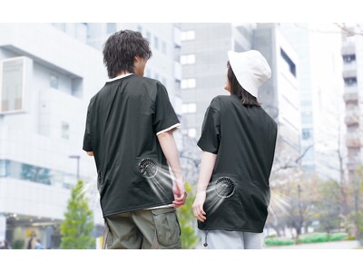 見た目はただのTシャツ。実は扇風機を搭載した普段使いがしやすいファン付きウェア『T Shirt & Fan（ティーシャツ アンド ファン）』を発売