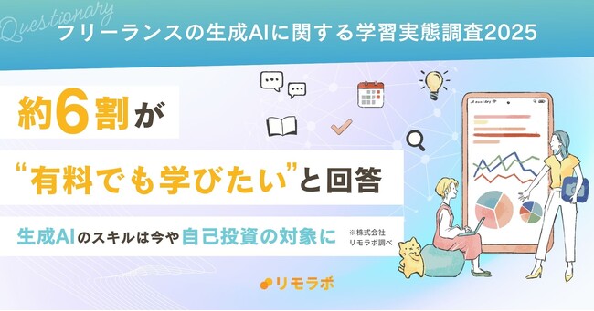 約6割が“有料でも学びたい”と回答、生成AIのスキルは今や自己投資の対象に｜フリーランスの生成AIに関する学習実態調査2025