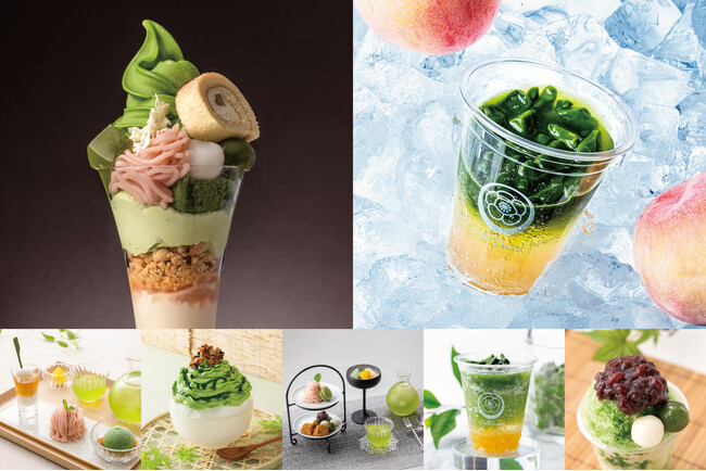 祇園辻利と茶寮都路里がお届けする、暑さを吹き飛ばす“爽快抹茶スイーツ＆ドリンク”「夏のひんやり和スイーツ」部門から5種、「夏のひんやり和ドリンク」部門は、新発売を含む2種を期間限定で販売中