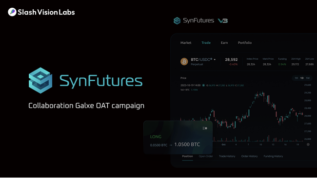 Slash Vision Labsが、Perp DEX「SynFutures」と日本市場におけるパートナーシップを締結！SNSフォローでSynFuturesエアドロップ対象のO_Oポイントを獲得しよう