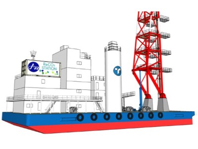 小型CO2回収装置を用いた作業船から排出されるCO2の固定化技術共同実証実験について