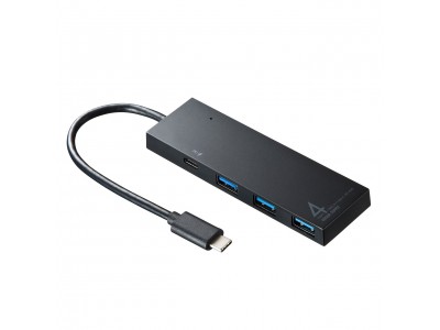 USB Type-Cポートを持つパソコンで使える、充電ポート付きUSB 3.1ハブを発売。