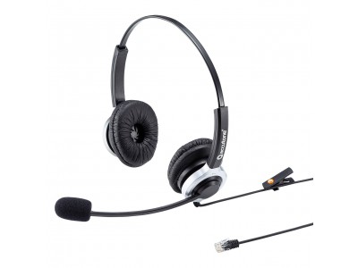 受話器用のRJ-9端子に接続できる電話機向けヘッドセットを発売。 企業