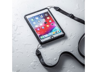 iPad mini 2019、iPad Air 2019専用のショルダーベルト付き多機能ケースと耐衝撃防水ケースを発売。