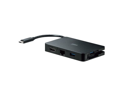 Type-CポートをHDMI・LAN・USBの3種類のコネクタに変換できるアダプタを発売。