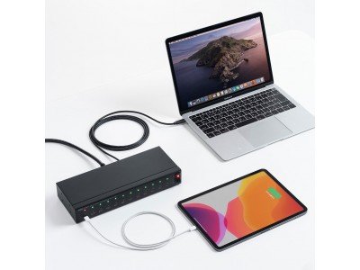 Type-C接続のiPadやタブレットを最大12台同時に充電・同期できる12ポートハブを発売。