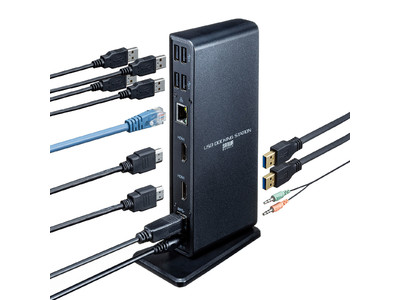 Type-C接続とUSB3.2A接続どちらでも接続でき、HDMIディスプレイ2台へ出力可能なドッキングステーションを発売