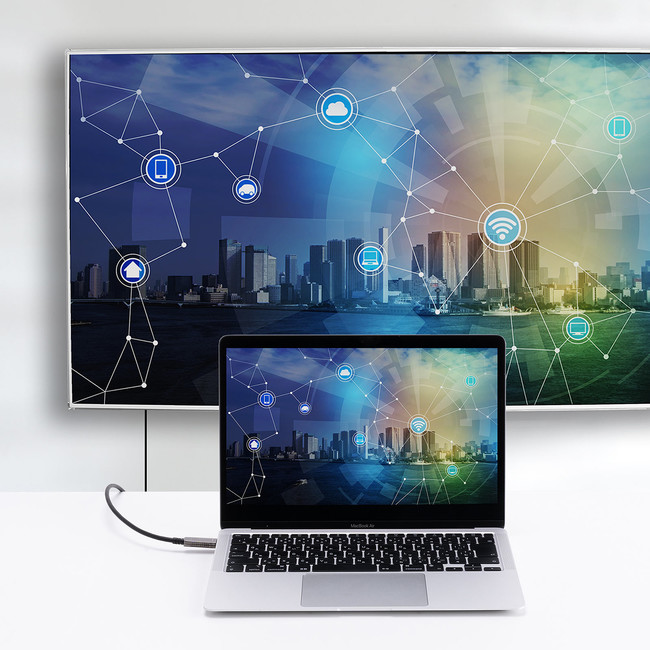 USB Type-C@̉f掿10m܂œ`łHDMI ϊP[u120