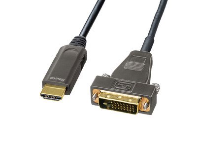 HDMI出力のパソコンとDVI入力のディスプレイを接続する10mの光ファイバーケーブルを発売