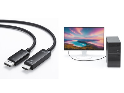 パソコンの映像をディスプレイに出力できる、DisplayPort―HDMI変換ケーブルを発売