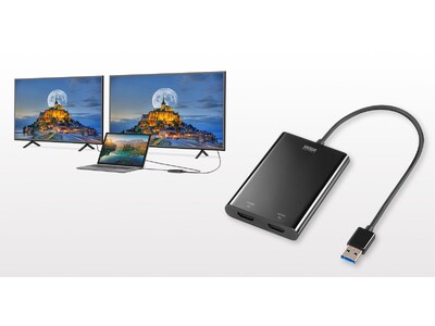 4K×2台のディスプレイに同時出力できるUSB A-HDMIディスプレイアダプタを発売