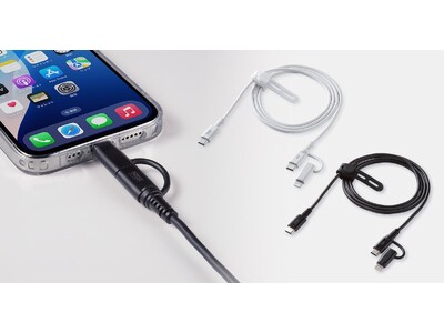1本で2役、Lightning変換アダプタ付きのMFi認証済みUSB2.0 Type-Cケーブルを発売