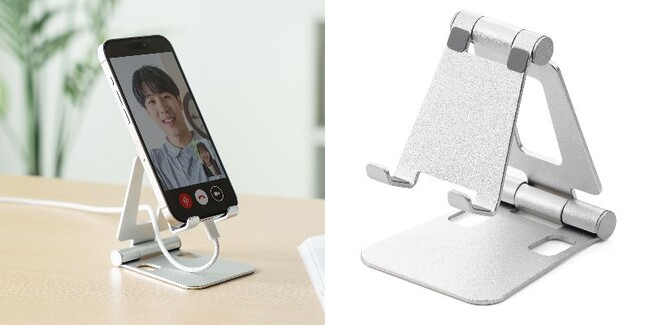 無段階調整でベストポジション！折りたたみができるスマホスタンド