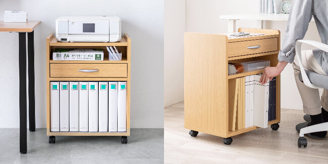 デスク下にスッキリ収納！小物も機器もまとめて収納できるキャスター付きファイルワゴンを発売