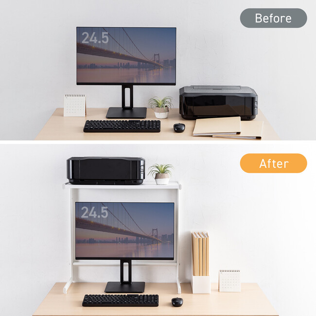 モニター上の空間を有効に活用できる机上ラックを発売