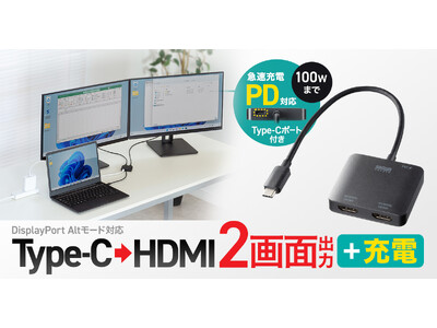 PD�[�d�Ή��A2��ʏo�͉\��USB Type-C��HDMI�ϊ��A�_�v�^�𔭔�