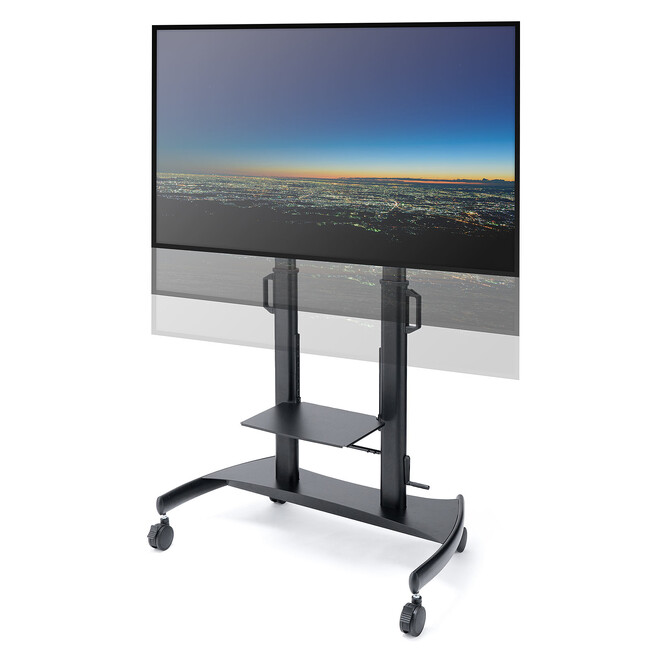 100インチ対応、設置後も高さ調整できる大型テレビスタンドを発売