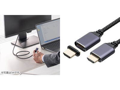 �߂Â��邾���Łg�J�`�b�h�Ɛڑ��I���΂Ŕ��������̃X�g���X���[���ɂł���8K�Ή�HDMI�P�[�u���𔭔�