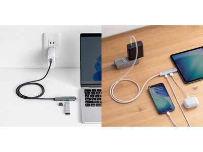 人気のケーブルにポート違いが追加！USBハブ付き充電ケーブルにUSB AポートとType-Cポート増設タ...