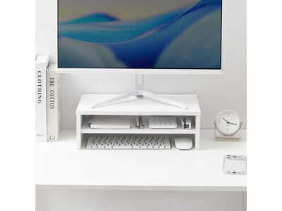 省スペースで快適作業を実現！収納力抜群の2段式モニター台を発売