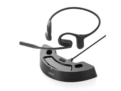 周囲の音が聞こえて安心！充電台付きオープンイヤー型Bluetoothヘッド