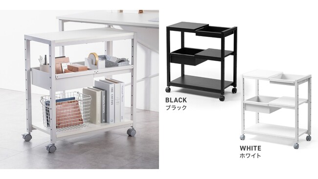 作業台も収納もこれ1台！デスク下に収まる収納ワゴンを発売