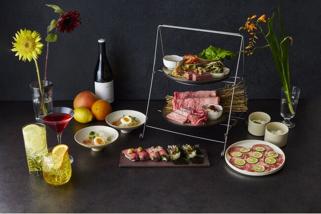 新感覚の焼肉アフタヌーンティーが夏仕様になって新登場。肉寿司、豪華3種が食べ放題! 「肉タヌーンティー~爽やかな夏の贅沢~」