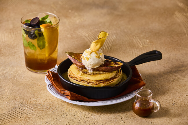 パンケーキカフェ「Butter(バター)」より窯出しブリュレパンケーキ「蜜芋と塩キャラメル」10/2(木)より期間限定発売!