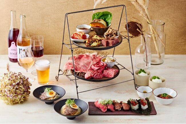 SNS映え必至！「肉タヌーンティー」が秋限定バージョンで登場！　豪華3種の肉寿司が食べ放題付きで10月3日(金)スタート