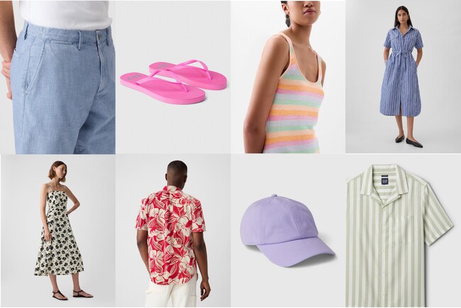 Gap、「海の日」に向けて夏の日差しや海辺で映えるサマーアパレルとアクセサリーを提案