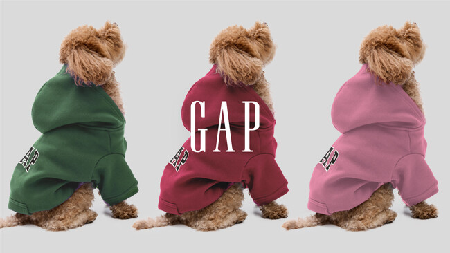Gap、人気のペットアパレルからGAPロゴフーディーの最新コレクションを7月23日より発売