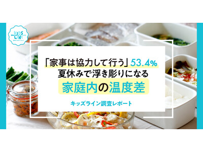 「家事は協力して行う」53.4% 夏休みで浮き彫りになる家庭内の温度差<キッズライン調査レポート>