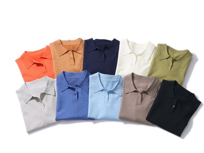 オンオフ兼用のレディス向け半袖ニットポロシャツを4月12日からEC限定発売　ジャケットのインナーとしてだけでなく、一枚着としても。コーディネートの幅が広がる10色展開